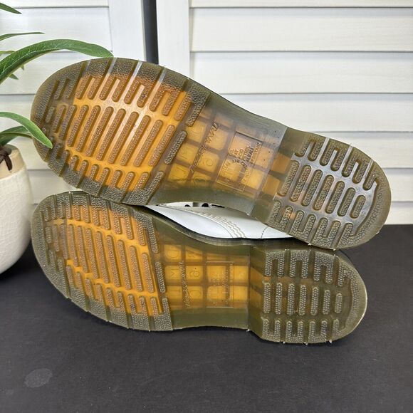 Dr Martens 1460 White‎ Smooth Leather Lace Up Combat Boots 8 Eye Size US 8 - Picture 8 of 11